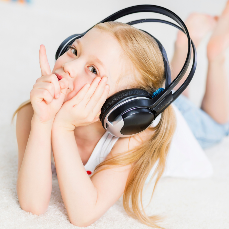 Girl with headset